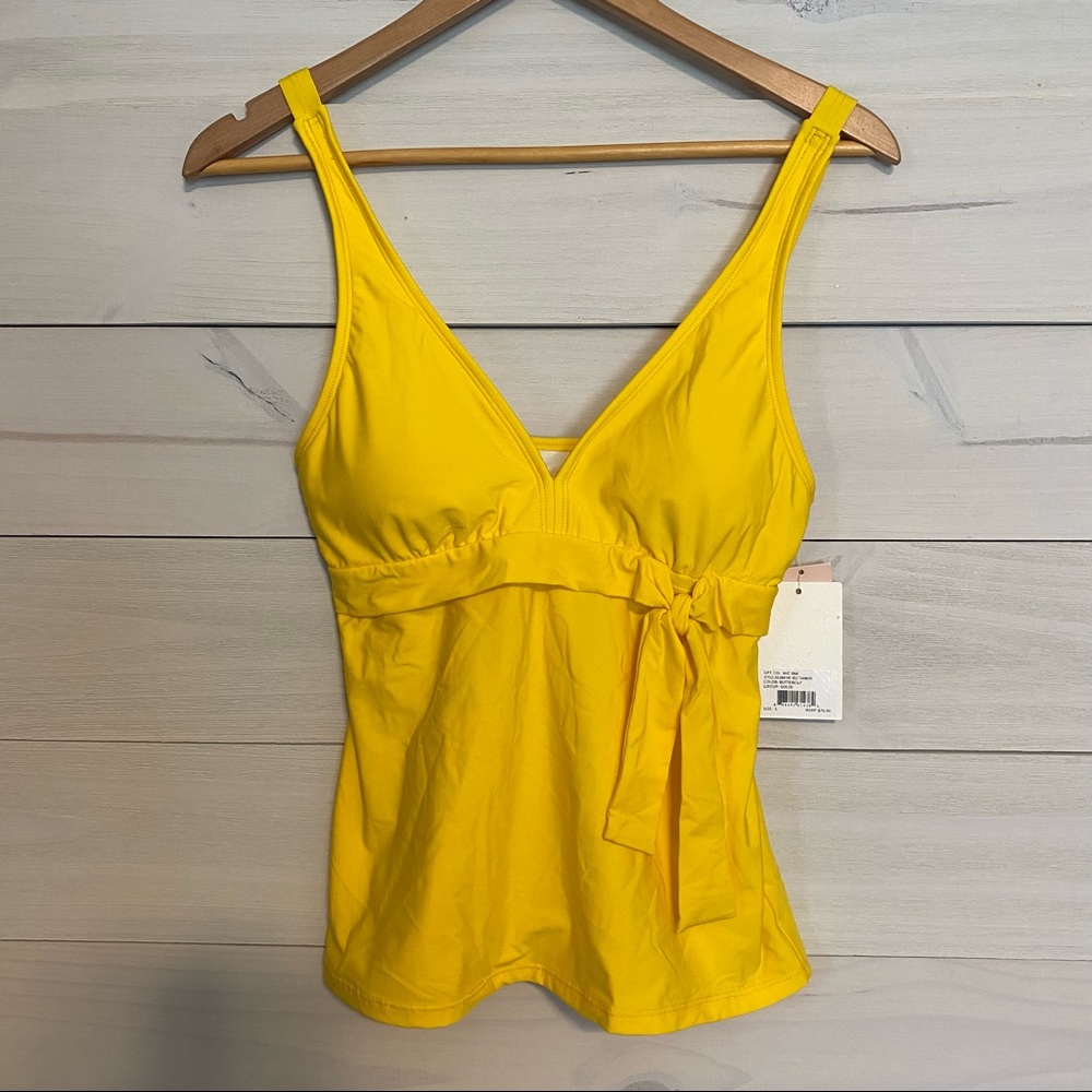 ALEX MARIE bright yellow tankini top sz S